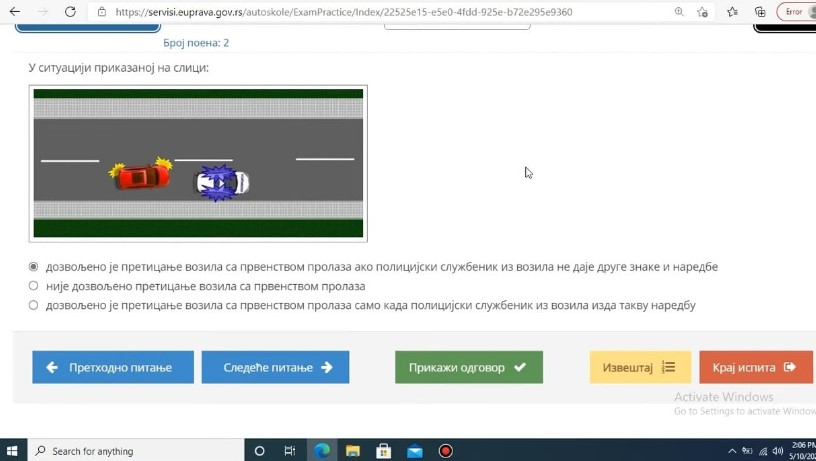Online test za polaganje vozačkog
