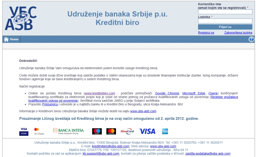 portal Kreditnog biroa