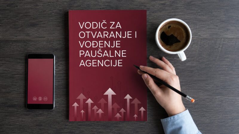 Vodič za otvaranje i vođenje paušalne agencije na radnom stolu uz telefon, kafu i olovku